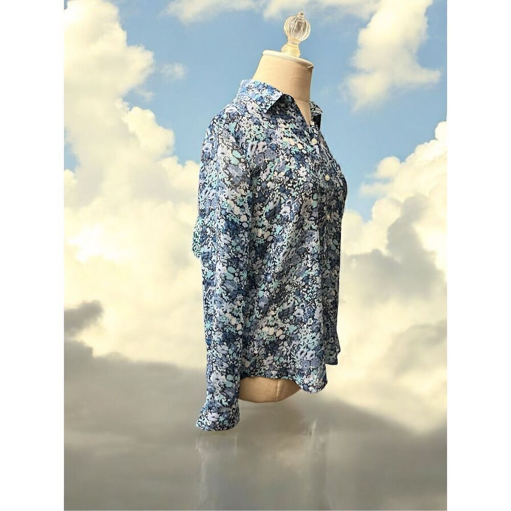 LOFT Shades of Blue Blouse / SZ: PS / NWOT - Picture 2 of 6